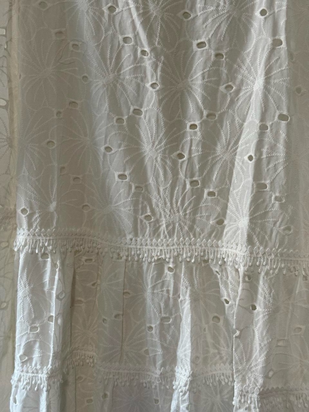Like Love White Eyelet Lace V-Neck Tiered Dress Size 1X NWOT Plus Size Boho - Picture 7 of 8